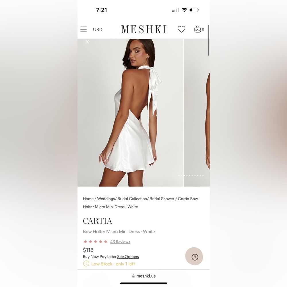 Meshki - halter micro mini dress - bridal